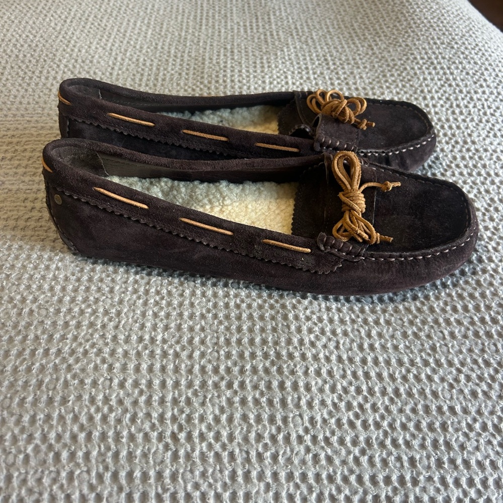 UGG Dark Brown Suede Moccasins